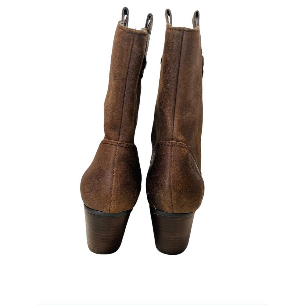 Vintage Bandolino Bdzepny 0206 Brown Nubuck Womens Leather Booties Size 8M - Picture 3 of 6